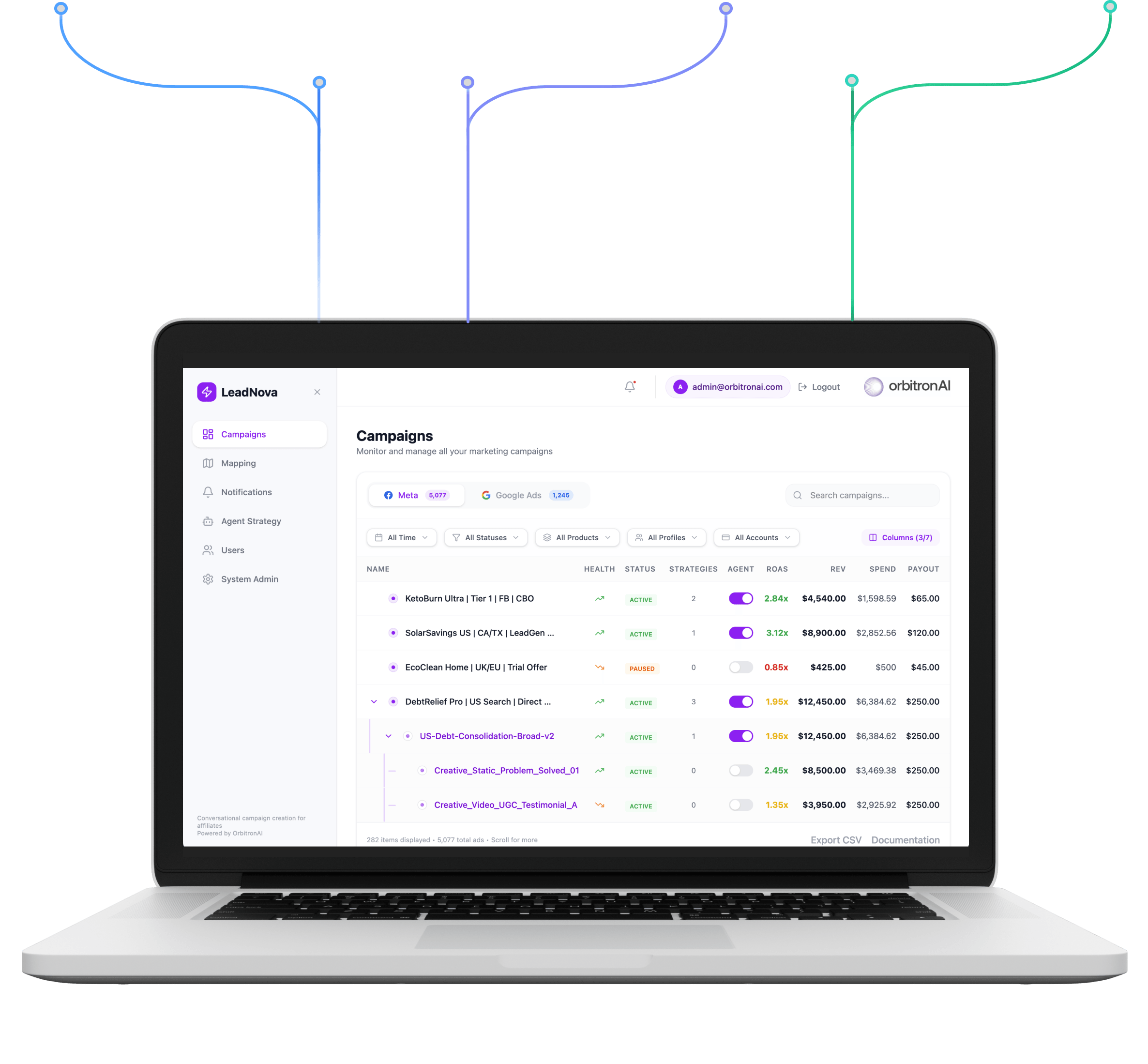 LeadNova dashboard